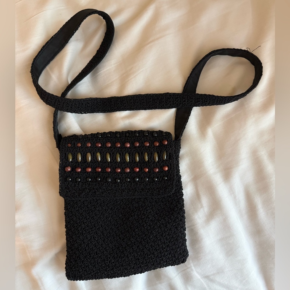 Black Beaded Women's Bag